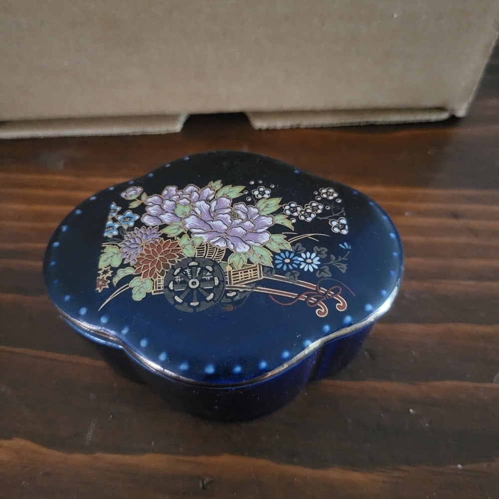 Vintage blue trinket box